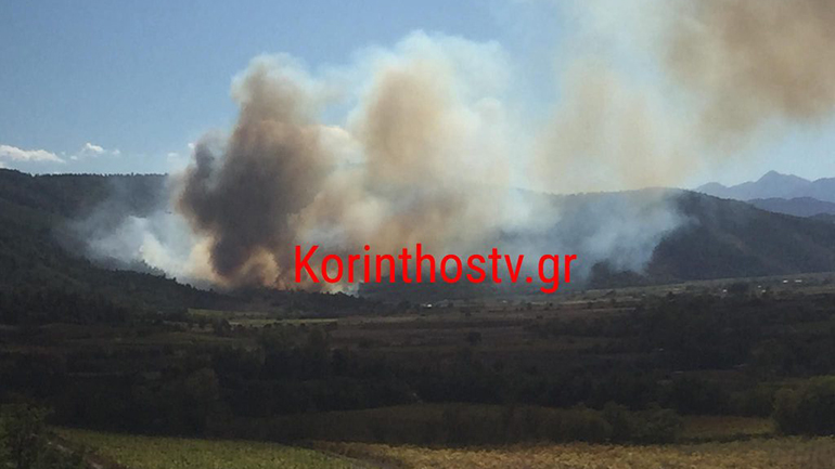 Πυρκαγιά σε δασική έκταση στο Καίσαρι Κορινθίας